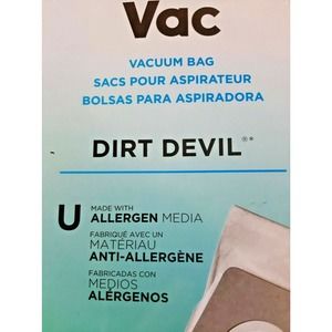 Dirt Devil Vacuum Bags Type U Allergen Media 2 Pack